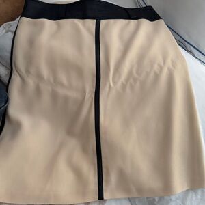 Dolce & Gabbana Cream Pencil Skirt with Black Trim